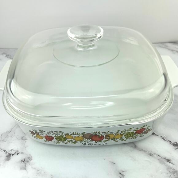 Corning Ware Le Romarin Spice of Life Casserole Dish A-10-B with Glass Lid Dish - Picture 5 of 12